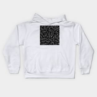 BW Feathers Pattern Inversed Kids Hoodie